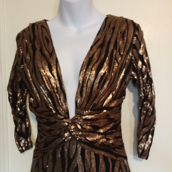 🛍️ BUNDLE ONLY 🛍️Rubber Ducky Productions Gold sequin & Black Dress - Picture 3 of 7